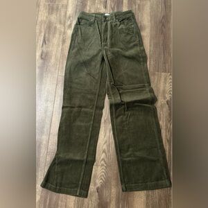 RVCA Women’s Dark Green Corduroy Pants